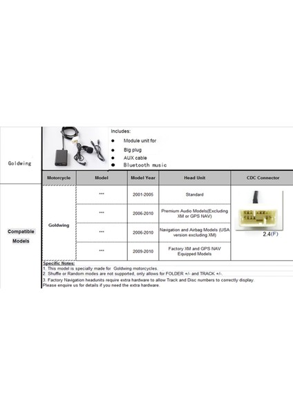 Motosiklet USB Aux Bluetooth Otomobil Honda Goldwing GL1800 Için Dijital Müzik CD Değiştirici Adaptörü (Yurt Dışından) fırsatları