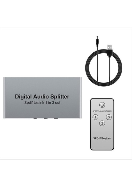 3 Bağlantı Noktası Dijital Optik Audio Splitter Spdıf Toslınk Alumınum Alumunum Optik Sürücücü 1 3&#39 Ten Çıkış Destek Dts Dolby (Yurt Dışından)