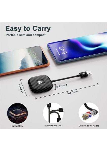 Kablosuz Android Otomatik Dongle Kablosuz Android Otomatik Adaptör Fiş Oynat 5g Bt USB Araba Aı Kutusu (Yurt Dışından) fırsatları