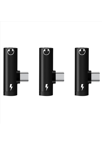 3x 2 In1 Huawei Için 3 5 mm Ses Kulaklık Şarj Jak Kulaklık Aux Kablo Konnektörü-B Tip C Adaptör Splitter (Yurt Dışından)