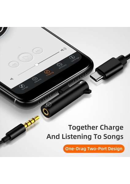 3x 2 In1 Huawei Için 3 5 mm Ses Kulaklık Şarj Jak Kulaklık Aux Kablo Konnektörü-B Tip C Adaptör Splitter (Yurt Dışından) fırsatları