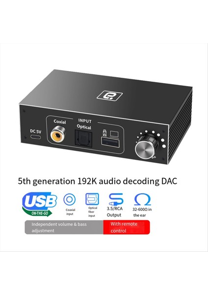 192KHZ Hıfı Ses Kododer Dac Dijitalden Analog Dönüştürücü Adaptör Tv Optik Koaksiyel USB Otg Kulaklık Amplifikatörü-Abd Fişi (Yurt Dışından) fiyatları