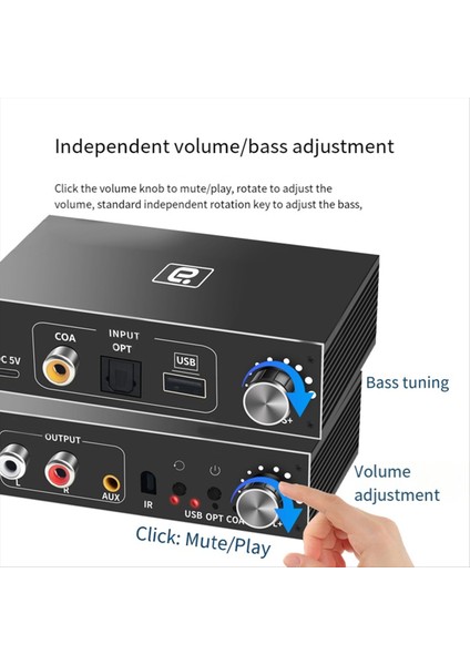 192KHZ Hıfı Ses Kododer Dac Dijitalden Analog Dönüştürücü Adaptör Tv Optik Koaksiyel USB Otg Kulaklık Amplifikatörü-Abd Fişi (Yurt Dışından) fırsatları