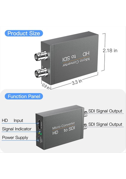 HDMI ile Uyumlu Sdı Dönüştürücü Hd-3g-Sdı/hd-Sdı Ses Göklemcisi 2 Yolu Kamera Ev Sineması Için Sdı Dönüştürücü Adaptörü (Yurt Dışından) modelleri