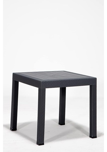 Rattan 80X80 Camsız Antrasit Masa - Bahçe&balkon&teras