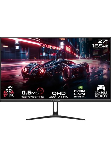 GOAE27QHD165IPS Pro 27" Qhd, 165Hz, Mprt 0.5ms, Ps5 Destekli, Hızlı IPS Siyah Oyuncu Monitörü