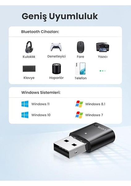 Bluetooth 5.0 Adaptör Pc Için USB Bluetooth Dongle Ile Uyumlu Windows 11/10/8.1/7, Ps5/ps4 Pro x Box One S Denetleyici, Kulaklık, Kulaklık, Hoparlör Vb. fırsatları