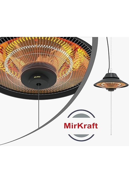 Elirg Elektrikli Isıtıcı, 2000 W,manuel KONTROL,IP45, Balkon Isıtıcısı, Çadır Isıtıcısı, Kış Bahçesi Isıtıcısı, Karbon Kızılötesi Isıtıcı (Elirg) indirimleri