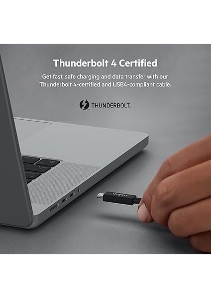 Active Thunderbolt 4 Kablo (2m 6.6ft), 100W Güç Dağıtımı Pd Etkinleştirilmiş USB Tip C Bağlantısı, USB 4 Uyumlu ve Daha Fazlasıyla Uyumlu, Siyah modelleri