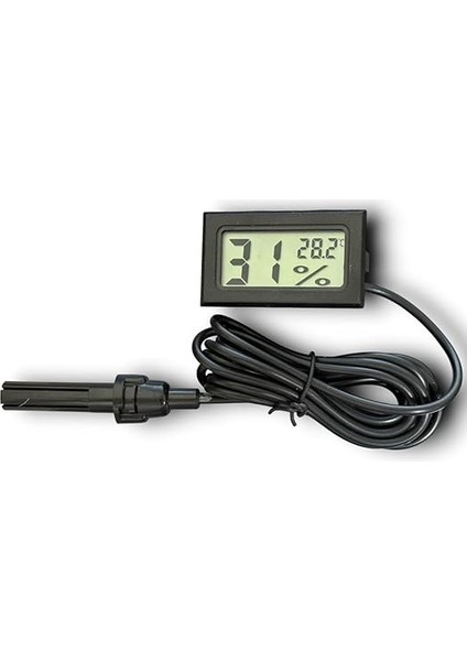 Nem Ölçerli Siyah Higrometre Termometre İç Veya Dış Sıcaklık Ölçer Ev ve Bebek Odası Kullanımı İçin