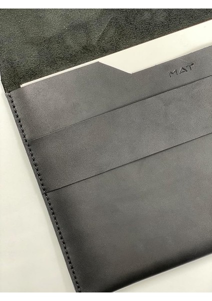 Macbook Air/pro Çanta 13 Inç M1 ve M2 Uyumlu Hakiki Deri Taşıma Kılıfı (Siyah)