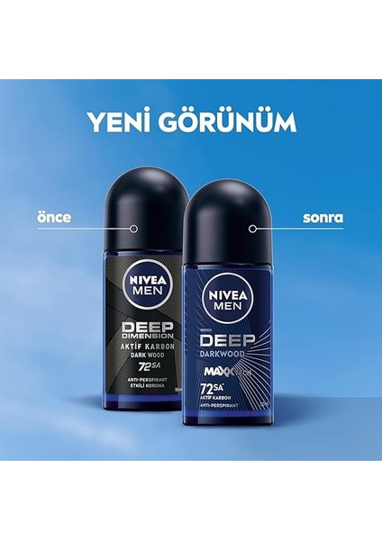 Men Erkek Roll On Deodorant Deep Dimension 48 Saat Anti-Perspirant Koruma 50ML fiyatları