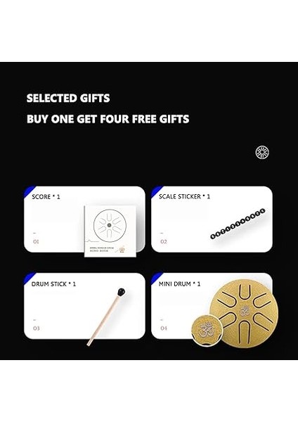 Dil Davul 3 Inç Çelik Diller 6 Ton Tava Davul Perküsyon Enstrüman Handpan Tokmaklar Meditasyon Yoga Ses Şifa (Altın) fırsatları