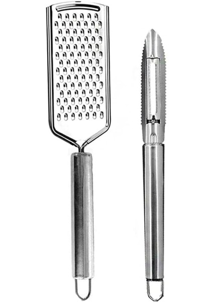 2'li Rende ve Soyacak Seti Paslanmaz | Metal Rende Soyacak Set
