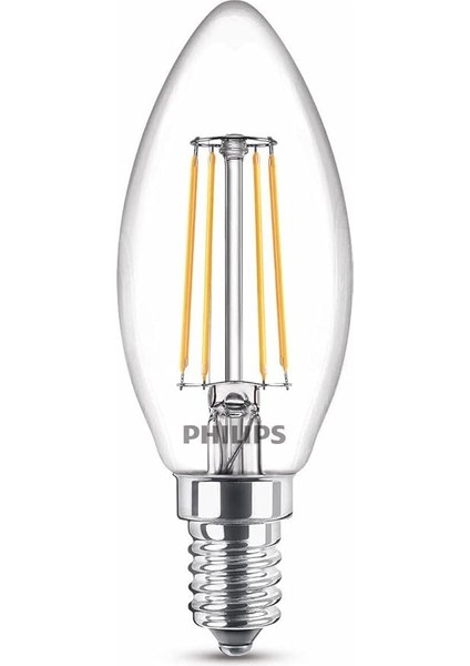 LED Classic 40W B35 LED Mum Filament Ampul, 2700K Sarı Işık, E14 Ince Duy, Dim Edilmez, 2'li Ekopaket indirimleri