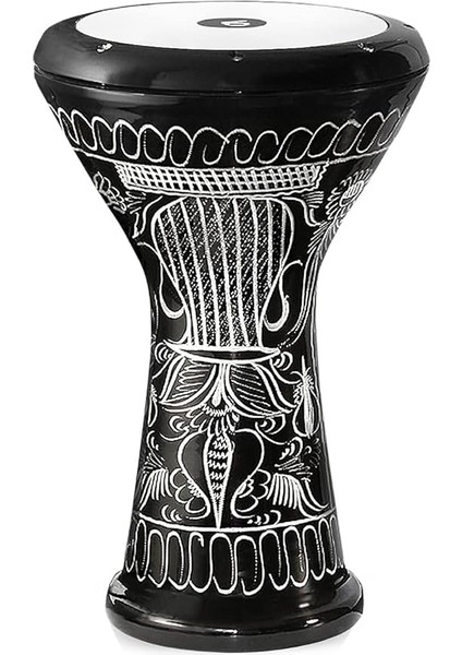 Darbuka Profesyonel Büyük Boy Siyah Erzincan El Işleme Darbuka Doumbek Darabuka 5 Numara