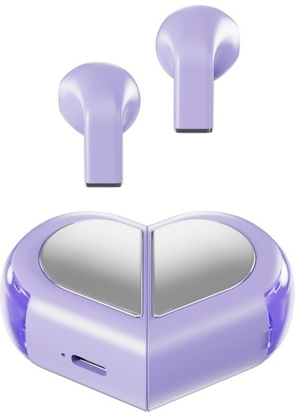 Çiftler Için Kalp Şeklinde, Döndürülebilir, Şık ve Benzersiz Kulak Içi Tasarıma Sahip, Kısa Saplı, Gürültü Önleyici Kablosuz Bluetooth Kulaklıklar. (Yurt Dışından)