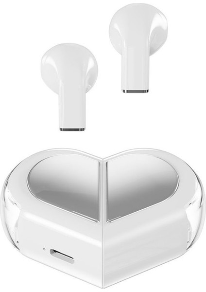 Çiftler Için Kalp Şeklinde, Döndürülebilir, Şık ve Benzersiz Kulak Içi Tasarıma Sahip, Kısa Saplı, Gürültü Önleyici Kablosuz Bluetooth Kulaklıklar. (Yurt Dışından)