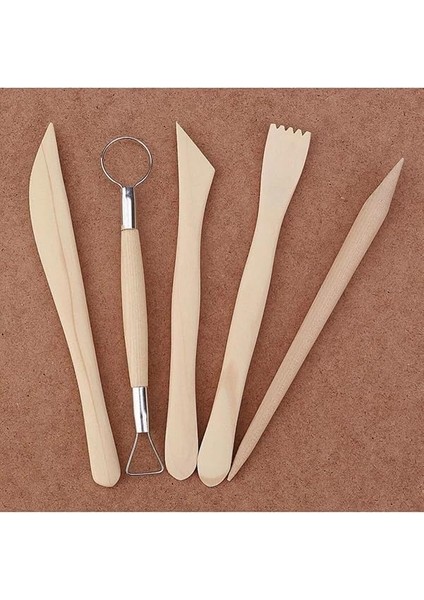 Ahşap Ebeşuar Seti, Modelaj Kalemi, 5 Parça, Tasarım, Dip Alma, Seramik ve Kil Çalışmaları modelleri