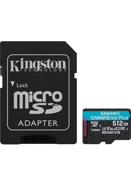 512GB Canvas Go Plus Microsd Card | Up To 200MB/S | Class 10, Uhs-I, U3, V30, A2 | SDCG4/512GB