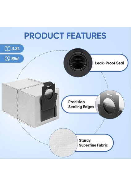 Dreame X50 ULTRA/X40 ULTRA/X30 ULTRA/L50 ULTRA/L10S Ultra Gen 2/robot Süpürge Için 15'li Yedek Vakum Torbası Paketi (Yurt Dışından) fırsatları