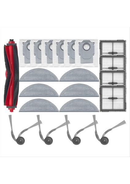 Roborock Q10 VF/Q10 Vf + Robot Süpürge Yedek Parçaları Için 21 Adet Ana Yan Fırça Hepa Filtre Paspas Bezi Toz Torbası (Yurt Dışından)