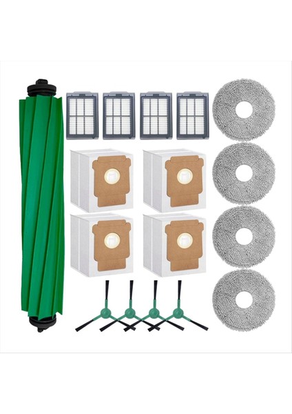Irobot Roomba Plus 505 COMBO/405 Combo Elektrikli Süpürge Aksesuarları Için 17 Adet Ana Yan Fırça Filtresi Paspas Pedi Toz Torbası (Yurt Dışından)