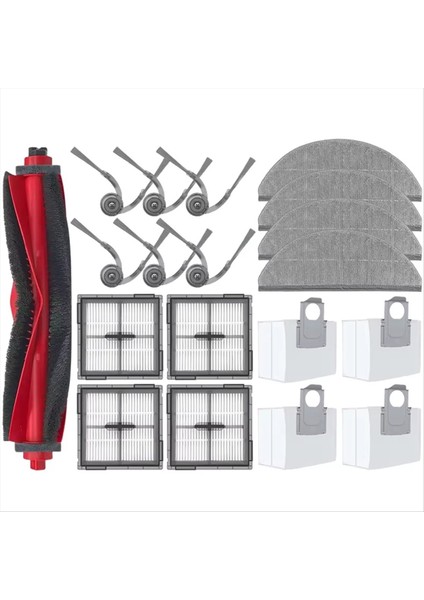 Roborock Q10 X5/ Q10 X5+/Q10P/Q10P+/Q10 PF/Q10 Pf+/q8+/ Q8 Max Pro/plus Parçaları Ana Yan Fırça Filtresi Paspas Torbası (Yurt Dışından)
