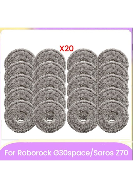 Roborock Saros Z70 / Roborock G30SPACE Elektrikli Süpürge Parçaları Için Yıkanabilir Paspas Pedleri Yedekleri 20 Adet (Yurt Dışından)