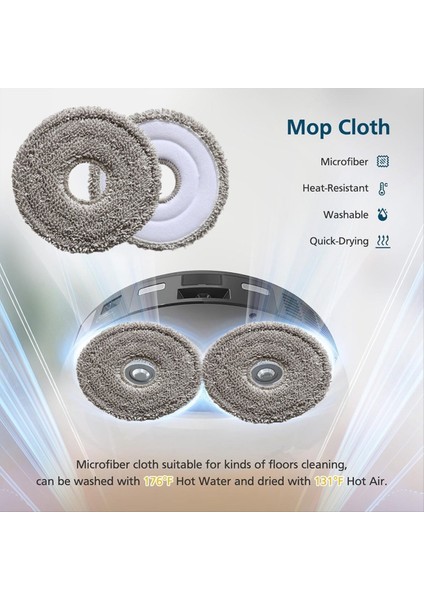 Roborock Saros Z70 / Roborock G30SPACE Elektrikli Süpürge Parçaları Için Yıkanabilir Paspas Pedleri Yedekleri 20 Adet (Yurt Dışından) modelleri