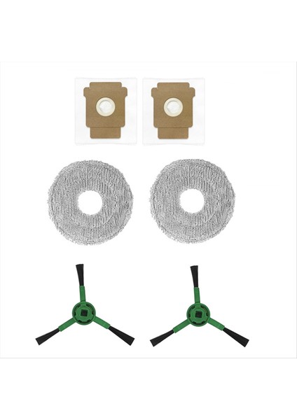 Roborock Q10 Pf /Q10 Pf+ Süpürge Robot Aksesuarları Için 6 Adet Yan Fırça Paspas Pedi Toz Torbası (Yurt Dışından)