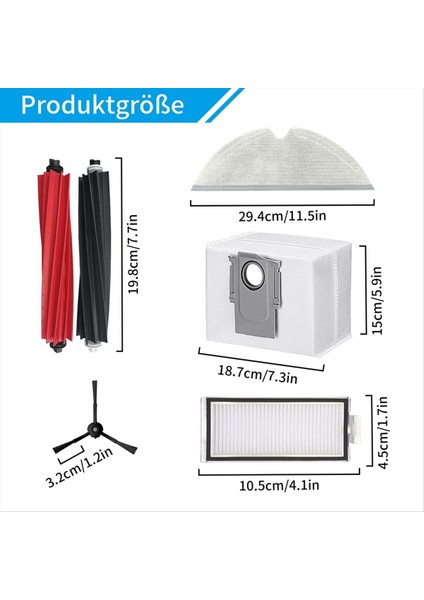 Q8 Max+ / Q8 Max / Q5 Pro+ /q5 Pro Elektrikli Süpürge Ana Yan Fırça Hepa Filtreleri Için Aksesuar Seti (Yurt Dışından) modelleri
