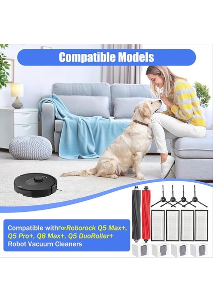 Roborock Q5 Max+, Q5 Duoroller+, Q5 Pro+, Q8 Max+ Robot Süpürge Aksesuarları Kitleri Için Yedek Parçalar (Yurt Dışından) fiyatları