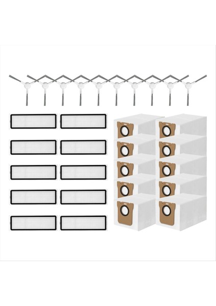 Xiaomi Robot Süpürge H40 / OV51 Yedek Parça Aksesuar Kitleri Yan Fırça Hepa Filtre Toz Torbası (Yurt Dışından)