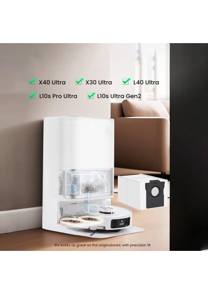 Dreame X40 ULTRA/X30 ULTRA/L40 ULTRA/L10S Pro ULTRA/L10S Ultra Gen2 Elektrikli Süpürge Için 12 Adet 3,2 L Büyük Tek Kullanımlık Toz Torbası (Yurt Dışından) modelleri