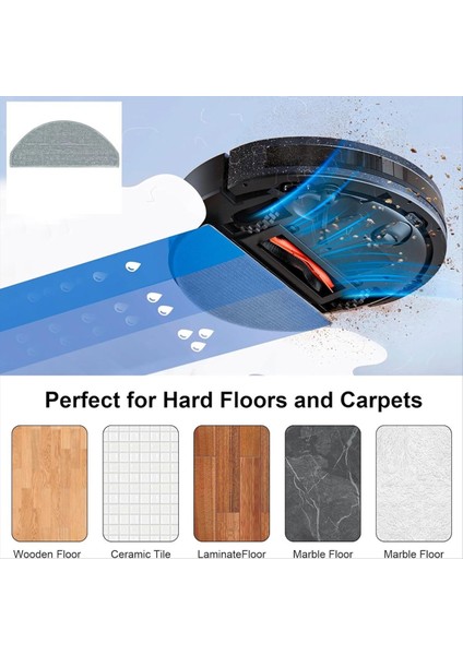 Honiture V8 Pro Robot Süpürge Aksesuarları Için 17 Adet Yedek Yıkanabilir Yan Fırça Filtresi Paspas Bezi (Yurt Dışından) fırsatları