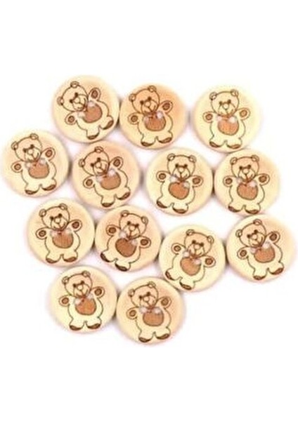 20 Adet 15 Mm Ayıcık Yuvarlak Ahşap Düğme fiyatları