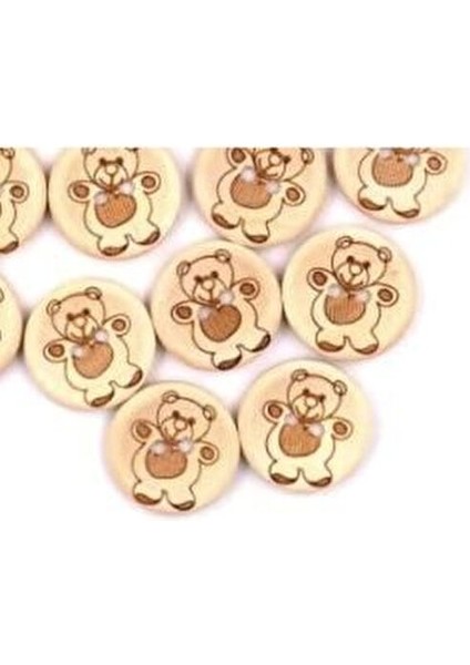 20 Adet 15 Mm Ayıcık Yuvarlak Ahşap Düğme fırsatları