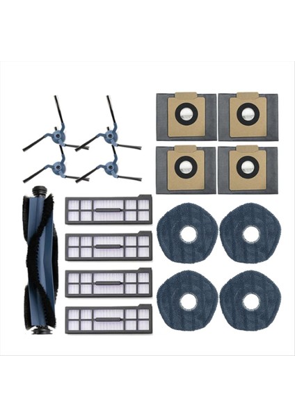 Eufy X10 Pro Omni Temizlik Robotu Için Vakum Aksesuarları Ana Fırça Paspas Pedleri Yan Fırça Hepa Filtre Toz Torbası (Yurt Dışından)