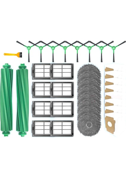 Irobot Roomba Plus 405 / 505 Kombo Yedek Parçalar Aksesuarlar Kitler Ana Yan Fırça Hepa Filtre Paspas Pedi Toz Torbası Için Uygundur (Yurt Dışından)