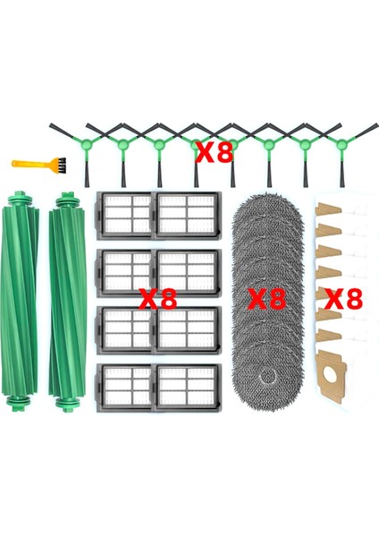 Irobot Roomba Plus 405 / 505 Kombo Yedek Parçalar Aksesuarlar Kitler Ana Yan Fırça Hepa Filtre Paspas Pedi Toz Torbası Için Uygundur (Yurt Dışından) fiyatları