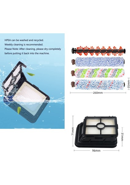 Bissell 1926 1785 Crosswave Elektrikli Süpürge Aksesuarlarıyla Uyumlu Yedek Ana Fırça Hepa Filtreleri (Yurt Dışından) fırsatları