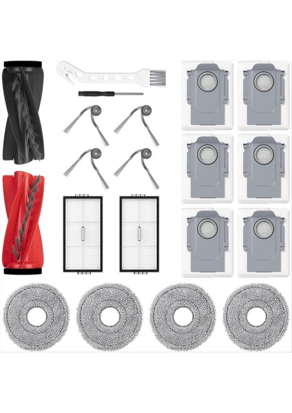 Roborock Saros 10R Robot Süpürge Için Yedek Aksesuarlar Ana Yan Fırça Hepa Filtre Paspas Pedleri Toz Torbaları (Yurt Dışından)