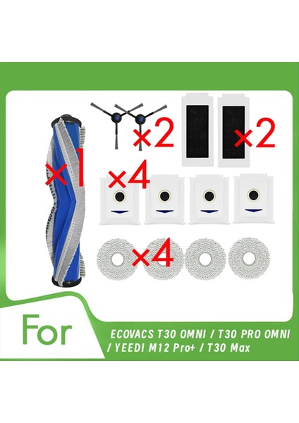 Ecovacs T30 Omnı / T30 Pro Omnı / Yeedı M12 Pro+ / T30 Max Elektrikli Süpürge Aksesuarları Ultra Dayanıklı Aksesuarlar (Yurt Dışından)