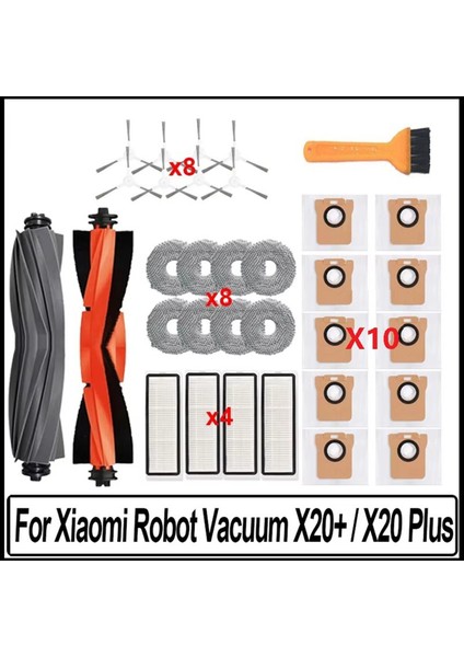 Xiaomi Robot Süpürge X20 + / X20 Plus Aksesuarları Paspas Bezi Toz Torbası Ana Yan Fırça Hepa Filtre Yedek Parçaları (Yurt Dışından)