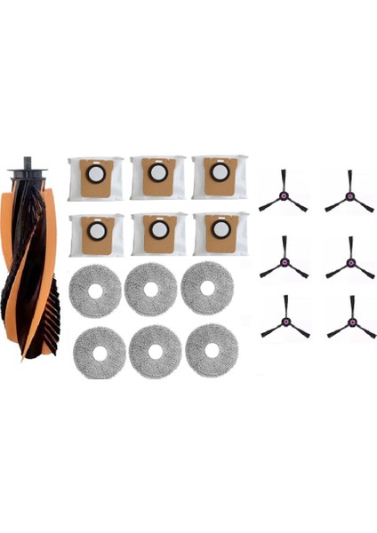 Jonr P20 Pro / T5 Pro Elektrikli Süpürge Aksesuarları Için 19 Adet Ana Yan Fırça Paspas Toz Torbası Aksesuarları (Yurt Dışından)