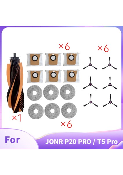 Jonr P20 Pro / T5 Pro Elektrikli Süpürge Aksesuarları Için 19 Adet Ana Yan Fırça Paspas Toz Torbası Aksesuarları (Yurt Dışından) modelleri