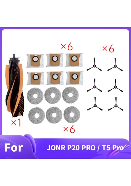 Jonr P20 Pro / T5 Pro Elektrikli Süpürge Aksesuarları Için 19 Adet Ana Yan Fırça Paspas Toz Torbası Aksesuarları (Yurt Dışından) fırsatları