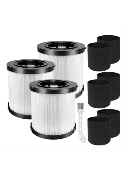 Dewalt DCV580H, DCV581H 20V Max Islak/kuru Elektrikli Süpürge ile Uyumlu 3 Paket DCV5801H Hepa Filtre, Köpük Kollu Filtrelerle (Yurt Dışından)