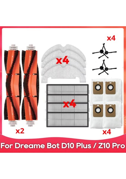 Dreame Bot L10 Plus Z10 Pro Roller Yan Fırça Filtre Paspas Toz Torbası Robot Süpürge Aksesuarları Aksesuar Parçası (Yurt Dışından)